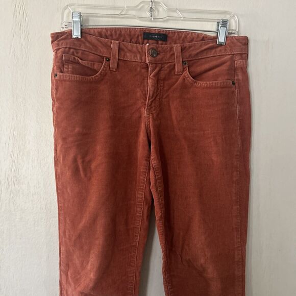Bebe Corduroy Skinny Womens Jean Pants Salmon Pink Preowned Size 27 Made In USA - Picture 2 of 11